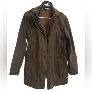 Woolrich denim utility barn coat jacket Brown Women's